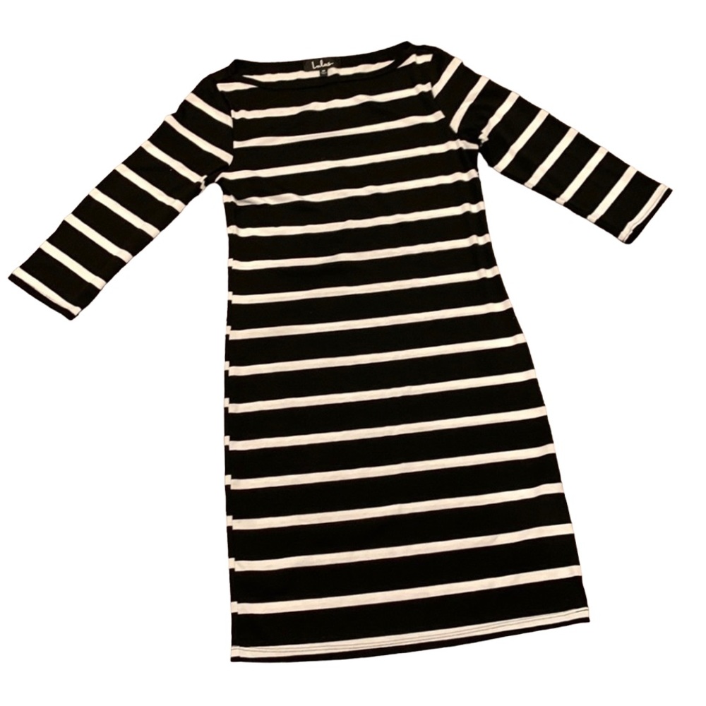 Lulus Medium Boatneck Midi Dress Striped